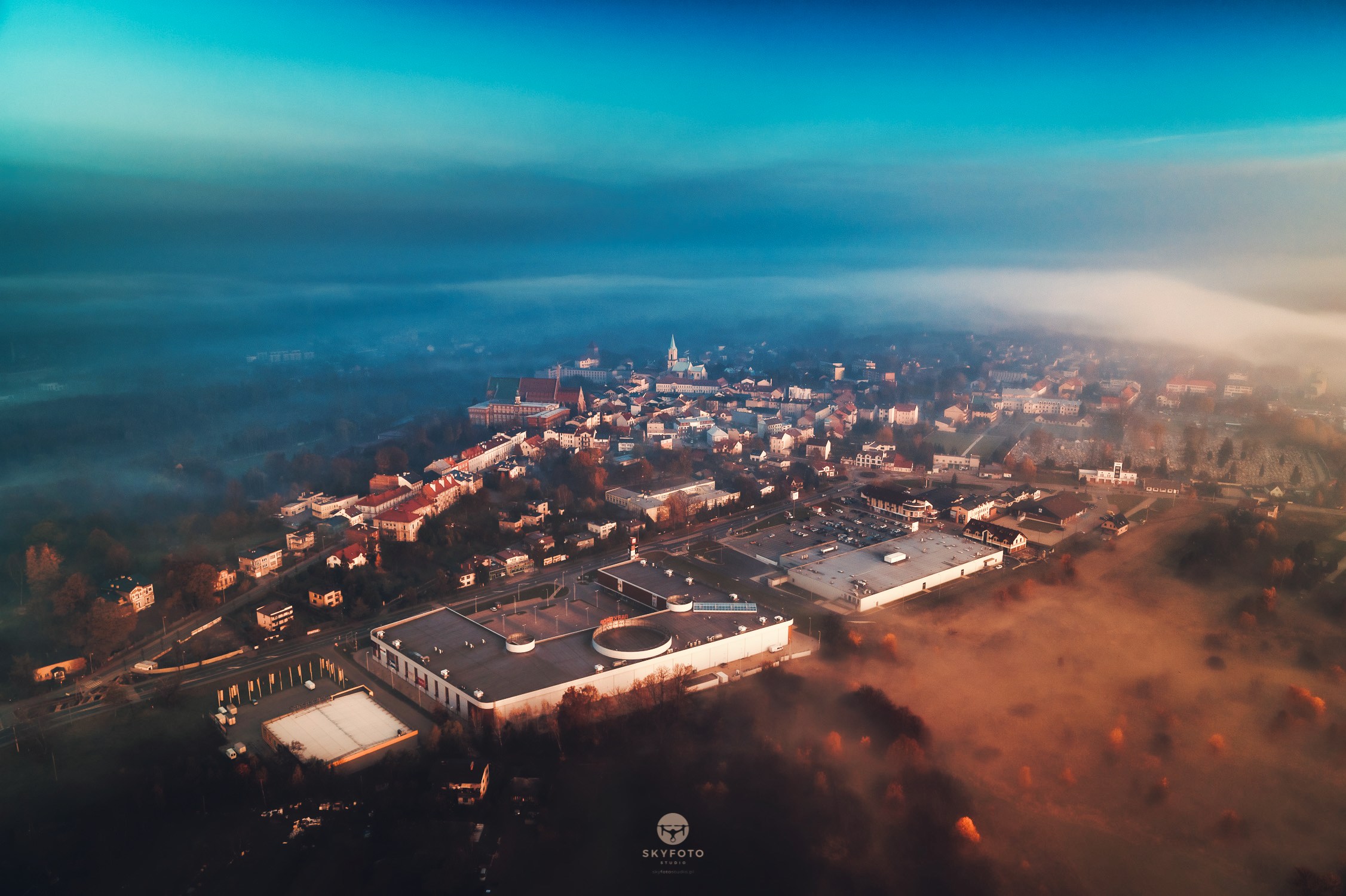 Lotnicze ujęcie Oświęcimia