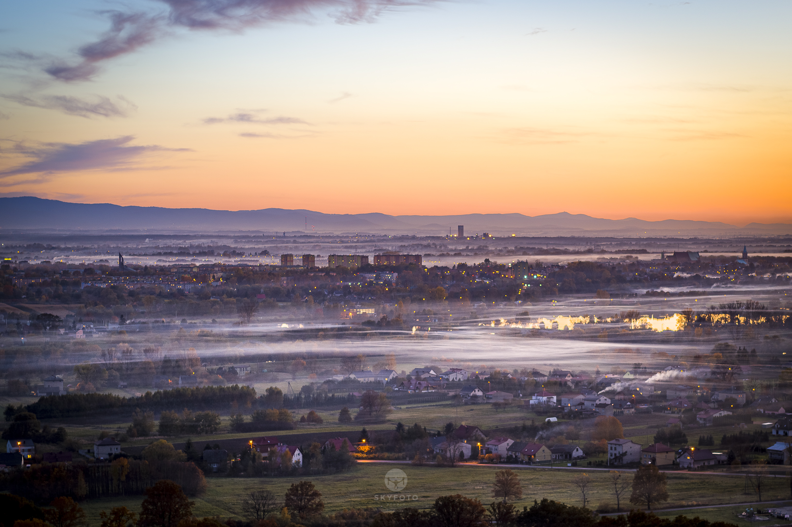 Lotnicze ujęcie Oświęcimia