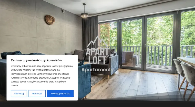Apart Loft: zrzut strony głównej