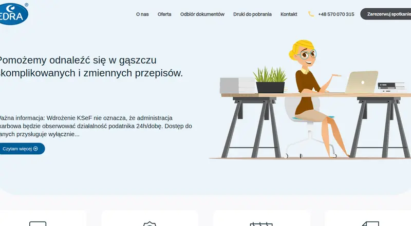 Edra: zrzut strony głównej