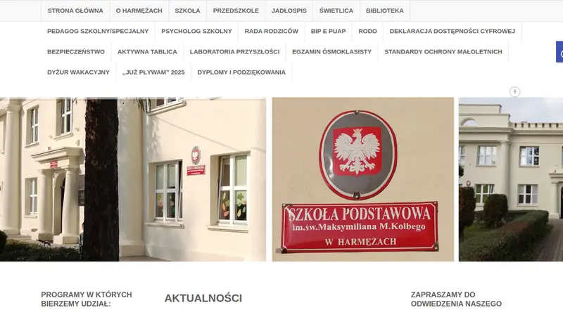 ZSP w Harmężach: zrzut strony głównej